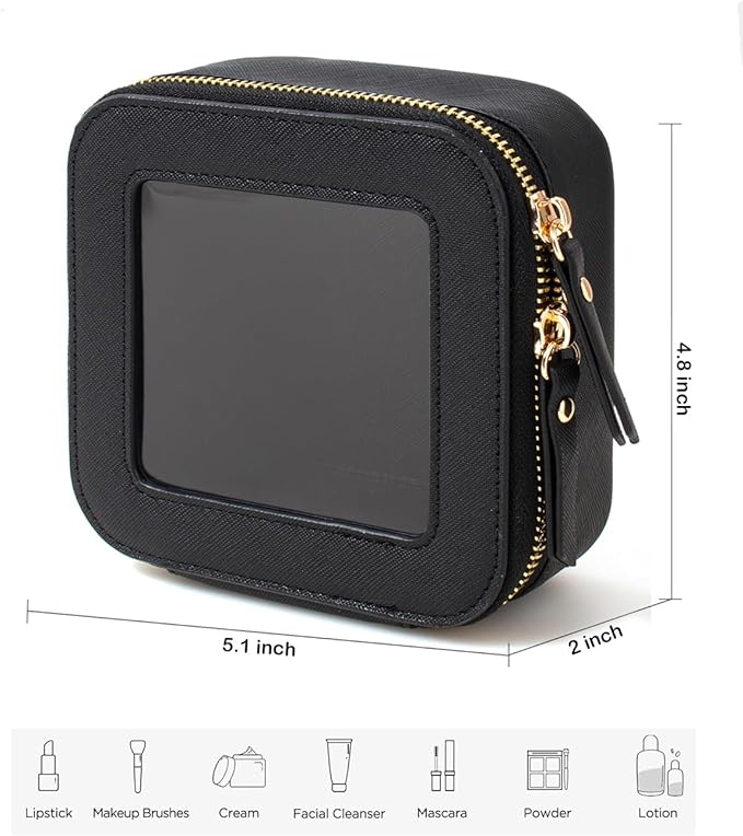 Clear Makeup Bag, Small Makeup Bag TSA Approved Toiletry Bag Cosmetic Travel Bag Cute Makeup Bag Organizer Makeup Case Pouch Car Essentials for Women Men