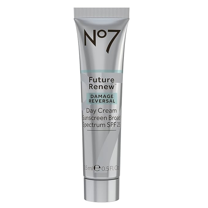 No7 Future Renew Damage Reversal Day Cream SPF 25 - Anti Aging Moisturizer with SPF for Visible Sun Damage - Protects, Moisturizes & Reverses Dullness - Suitable for All Skin Types (0.5 Fl Oz)