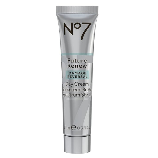 No7 Future Renew Damage Reversal Day Cream SPF 25 - Anti Aging Moisturizer with SPF for Visible Sun Damage - Protects, Moisturizes & Reverses Dullness - Suitable for All Skin Types (0.5 Fl Oz)