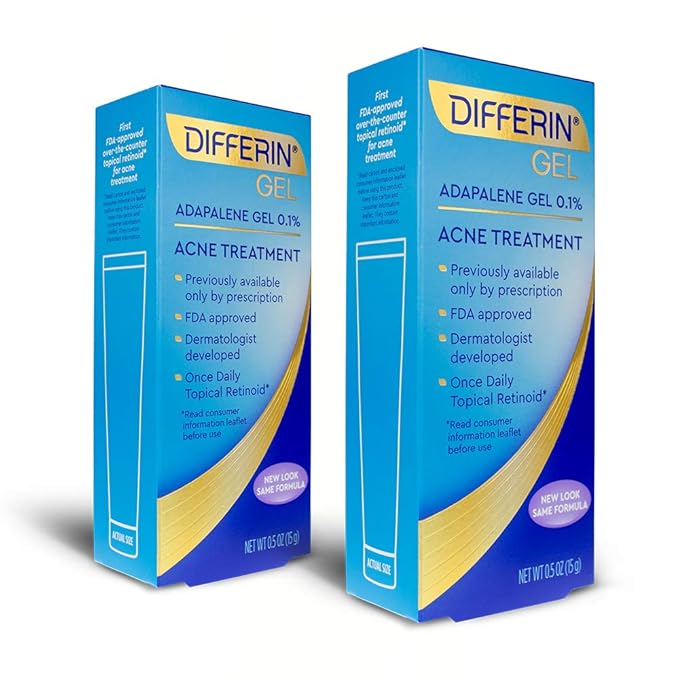 Differin Adapalene Gel 0.1% Acne Treatment, 15 gram, 60-day supply, 2 Count