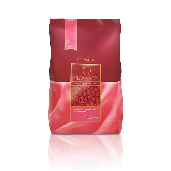 Italwax Rose - 500g / 1.1lb - Hard wax beads for hair removal - Natural formulation ideal for all skin type - Unscented - Recommended for Bikini Area and Armpits