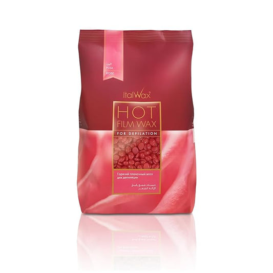 Italwax Rose - 500g / 1.1lb - Hard wax beads for hair removal - Natural formulation ideal for all skin type - Unscented - Recommended for Bikini Area and Armpits