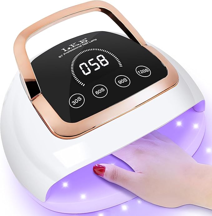 Wisdompark 268W UV LED Nail Lamp, Nail Dryer for Gel Polish, 4 Timers Curing Lamp Professional Nail Light, 66Pcs Uv Beads and Automatic Sensor