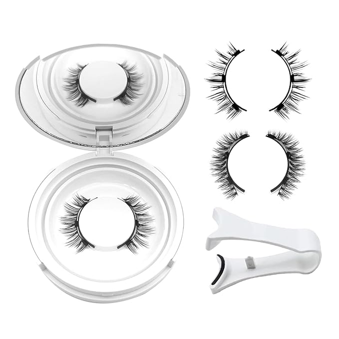 Ginani Magnetic Lashes,Ginani Magnetic Lashes Kit,Magnet Eyelashes with Applicator Natural Look,Reusable No Glue Needed Soft Eyelashes Kit for Women(Natural+Fuller)