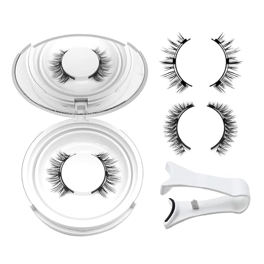 Ginani Magnetic Lashes,Ginani Magnetic Lashes Kit,Magnet Eyelashes with Applicator Natural Look,Reusable No Glue Needed Soft Eyelashes Kit for Women(Natural+Fuller)