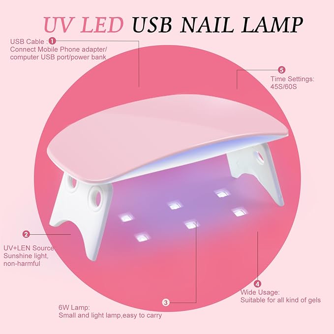 Acrylic Nail Kit for Beginner Professional Nail Kit Acrylic Set with Nail Lamp 12Pcs Glitter Powder Nail Art Rhinestones Base Top Coat 100PCs Nail Tip Nail Tools DIY Home Salon