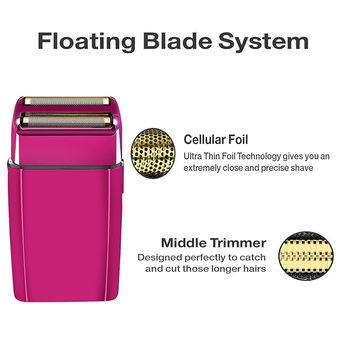 2 Pack Shaver Replacement Foil and Cutters Compatible with BaBylissPRO Double FXFS2 Metal Shaver foil Replacement,Purple