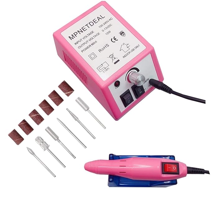 Efile Nail File Machine Electric Nail Drill Set Kit for Acrylic Nails Gel Nail Art Salon Use or Home use(Pink SetB)