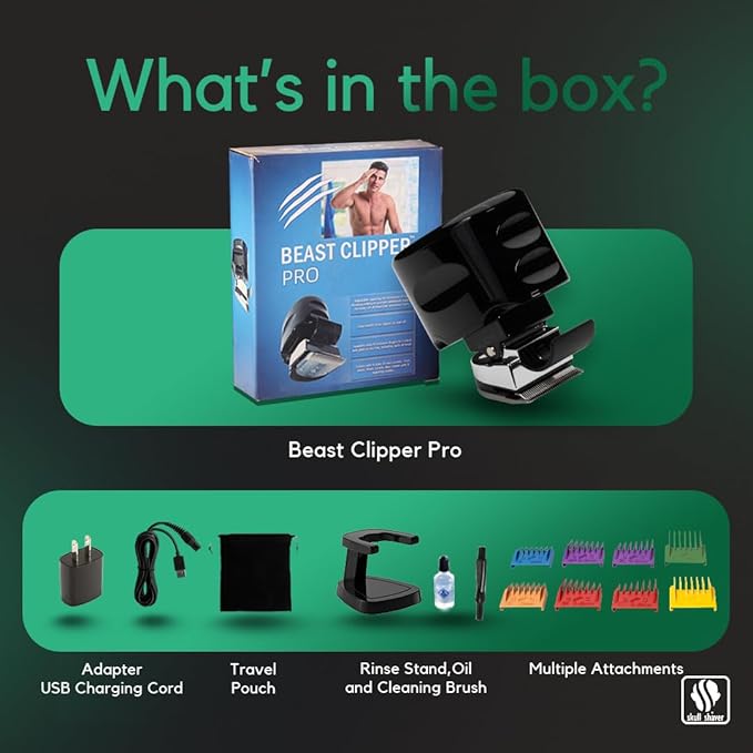 Skull Shaver Beast Clipper Pro: Ultimate Home Haircut & Grooming Kit for Men/Women - DIY Haircut,Hair Clippers, Self Haircut Tool.