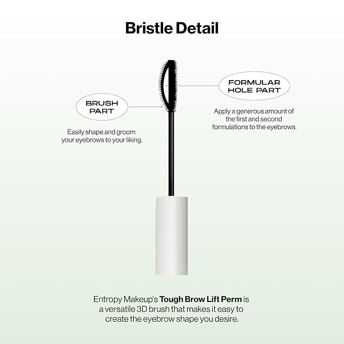 ENTROPY MAKEUP Tough Brow Lift Perm Kit, At-Home DIY Brow Lamination Kit for Fuller, Defined Eyebrows, Long-Lasting, Up to 6 Weeks, Hypoallergenic, Beginner-Friendly, Professional Results, 0.88 Oz