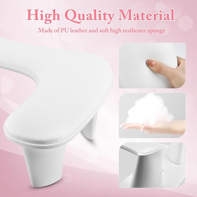 Arm Rest for Nails Tech, U-shaped Manicure Nail Arm Rest, Portable Detachable Nail Cushion Hand Rest, PU Leather Hand Stand Rest for Nail Tech Manicure Salon Use