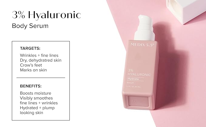 Medix 5.5 3% Concentrated Hyaluronic Acid Hydrating Gel Body Booster Dry Skin Moisturizer, Anti Aging Skin Care Booster For Restoring Skin Barrier, Wrinkles, Fine Lines, Pack of 2