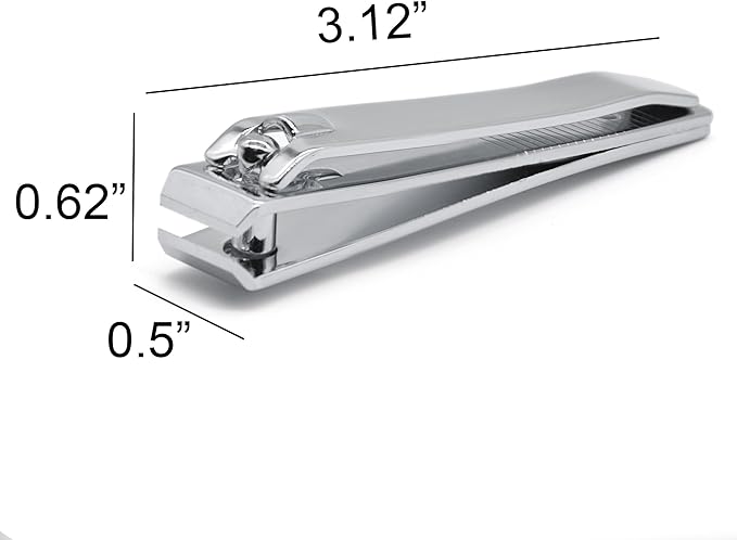 PrettyClaw Nail Clippers Sharp Edge Fingernail and Toenail Clipper Cutter Thick Nail Trimmer Stainless Steel for Manicure and Pedicure (Silver, Straight Edge)