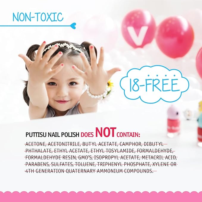 3-Color Nail Art kit non-toxic water-based peel-off kids nail polish gift set (Macaron)