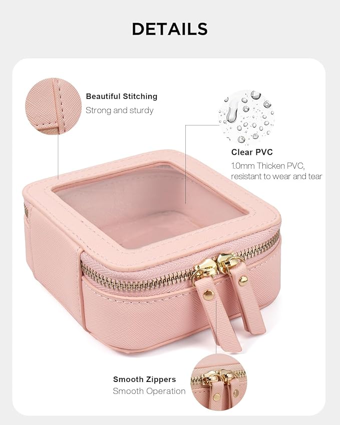 Clear Makeup Bag, Small Makeup Bag TSA Approved Toiletry Bag Cosmetic Travel Bag Cute Makeup Bag Organizer Makeup Case Pouch Car Essentials for Women Men