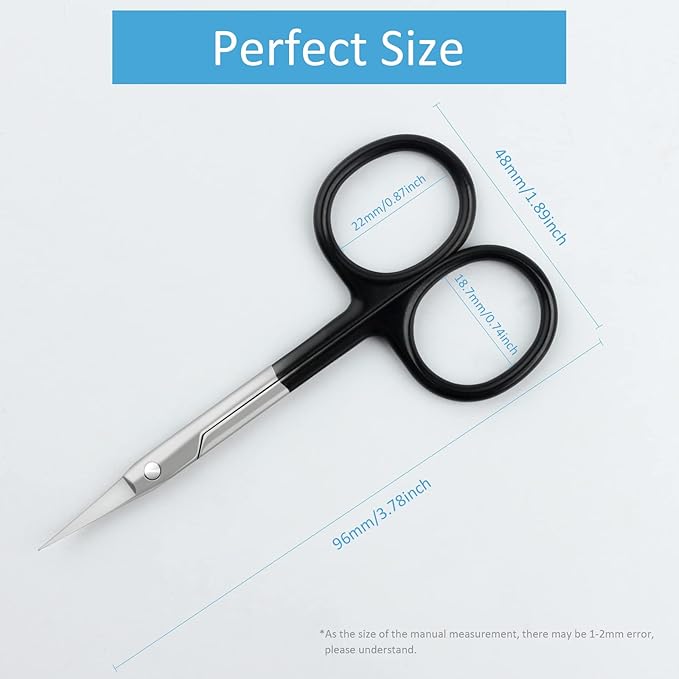 Cuticle Scissors for Women and Men Curved Stainless Steel with Tip Grooming Blades Manicure Nail for Dry Skin Nail Scissors (3)