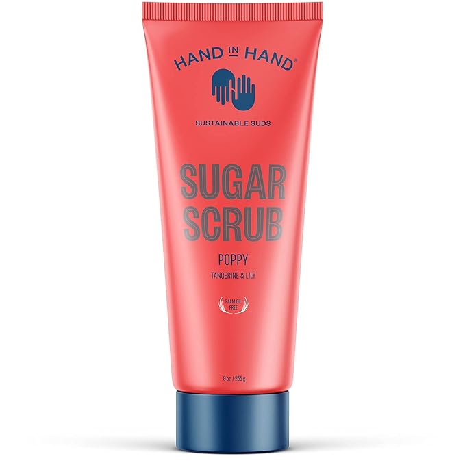 Hand in Hand Sugar Scrub Bundle, Gentle Exfoliation For All Skin Types, Sea Salt, Poppy, Island Mimosa and Cactus Blossom Scent (9 oz. 4 Pack)