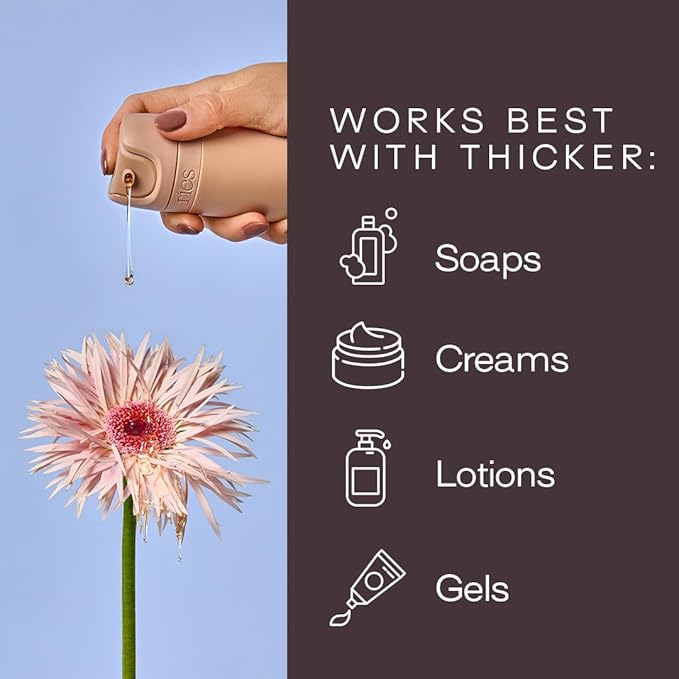 Starter Set Toiletry Travel Bottles – Set of 3 (1.7oz) Airless Pump Containers for Shampoo, Conditioner, Body, Face – Leak-Proof, TSA-Approved, Dishwasher Safe- (Outlier Sand)