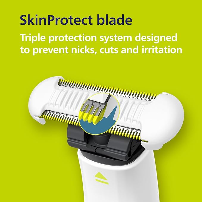 Philips Norelco OneBlade Intimate Pubic and Personal Body Groomer, QP1924/70 + Philips Norelco OneBlade Intimate SkinProtect Replacement Blade 2 pack, QP229/80