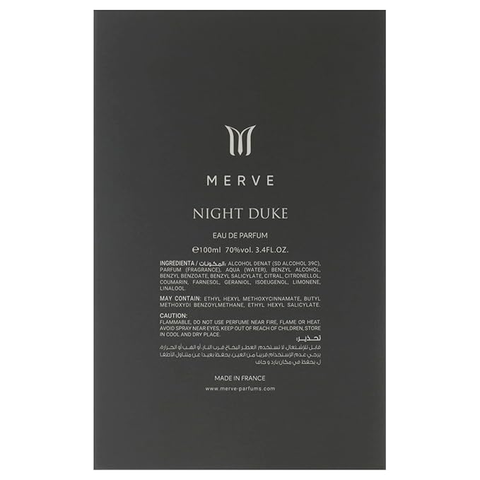 Merve Night Duke for Men - 3.4 oz EDP Spray