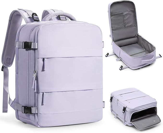 coofay Travel Backpack Carry On Flight Aapproved Personal Item Travel Bag Mochila De Viaje Travel Backpack For Men Spirit Airlines Personal Item Bag 18x14x8 Carry On Backpack For Airplanes Purple