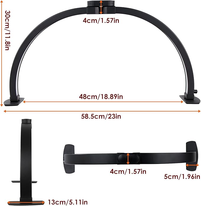 Foldable Desk UV Light - 3 Light Settings Fill-in Lamp, Black (23 x 11.5 Inch)