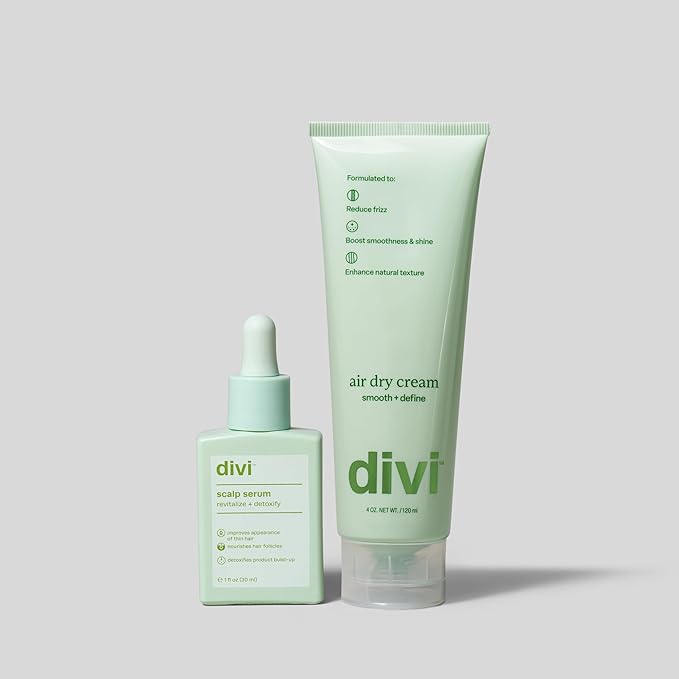 Divi Hair Care Set with Scalp Serum and Air Dry Cream, 2-Step Treatment for Fuller Hair, 30ml + 4 oz