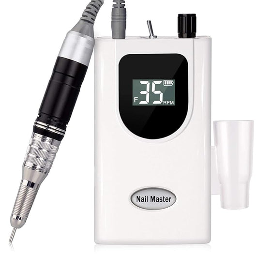 35000RPM Portable Nail Drill Machine, HoMove Professional Rechargeable Efile Nail Drill, Low Heat Electric Nail File for Acrylic Nail Natural Extension Poly Nail Gel