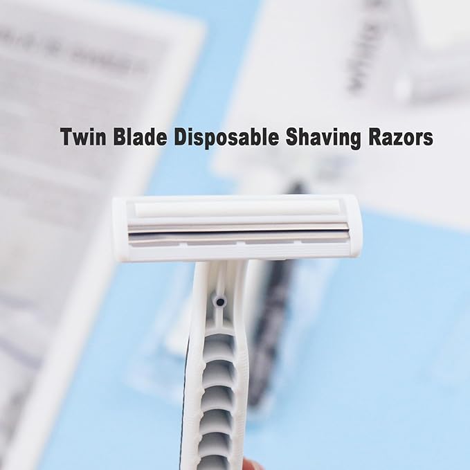 Disposable Razors in Bulk Pack of 60,Black Disposable Shaving Razors Individual Wrapped Twin Blade Bulk Disposable Razors with Clear Cap and 10g Shaving Cream for Homeless,Hotel,Travel,Charity,Shelter
