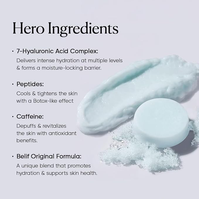 belif Super Drops Multi-7 Hyaluronic Frozen Serum - Hydrating, Soothing, Depuffing Serum with Peptides & Caffeine, Enhances Skin Elasticity, Korean Skincare, 5mlx9EA