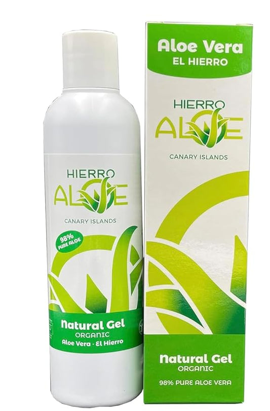Aloe Vera Gel. Skin care. Lotion. Natural Gel 250 ml (98% Pure Aloe Vera Juice). 100% Pure Aloe transparent Gel Natural de Aloe Vera (organico) 98%. (8.4 Oz)