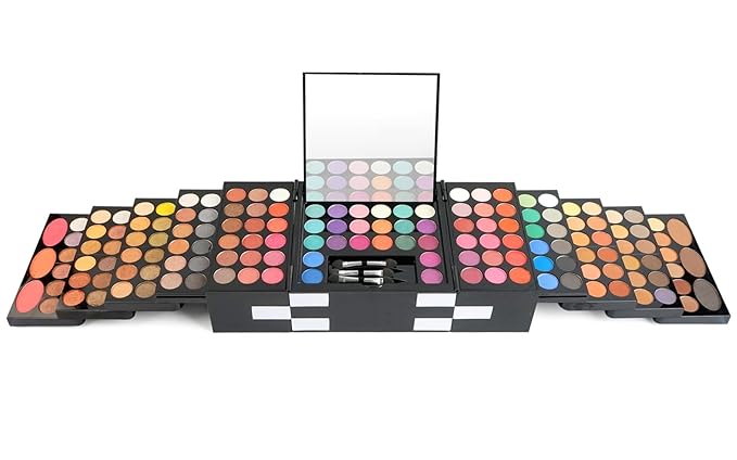 Pure Vie All-in-One Holiday Makeup Gift Set Essential Starter Full Makeup Kit for Women Include Colorful Highly Pigment Shimmer Glitter Eyeshadow Palette Concealer Blush Eyeliner Face Powder Lipgloss