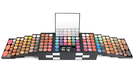 Pure Vie All-in-One Holiday Makeup Gift Set Essential Starter Full Makeup Kit for Women Include Colorful Highly Pigment Shimmer Glitter Eyeshadow Palette Concealer Blush Eyeliner Face Powder Lipgloss