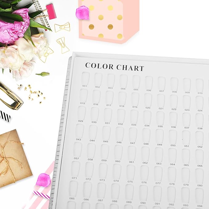 308 Nail Polish Swatches Book Leather Nail Color Display Book,UV Gel Polish Book Nail Painting Practice Design Board, Fake Tips Nails Sample Display Nail Art for Nail Salons