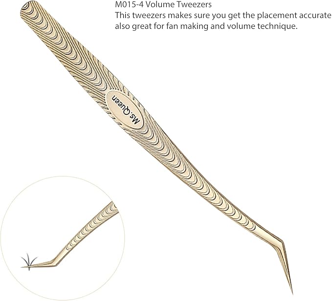 Ms.Queen Lash Tweezers for Eyelash Extension-Professional Lashing Tweezers for Mega Volume Mink Eyelashes Extensions Applying
