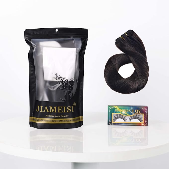 Clip In Hair Extensions Real Human Hair Double Weft Remy Hair 70g 7pcs Silky Straight 12 Inches Human Hair Clip In Extensions #1B Natural Black for Woman