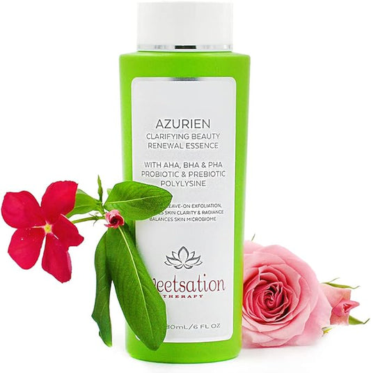 Sweetsation Therapy/YUNASENCE AZURIEN Clarifying Beauty Renewal Essence, 6oz. with Blend of 7 Types of AHA+BHA+PHA to Gently and Naturally exfoliate and Renew.