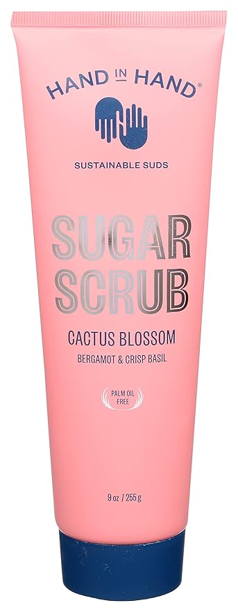 Hand in Hand Sugar Scrub Bundle, Gentle Exfoliation For All Skin Types, Sea Salt, Poppy, Island Mimosa and Cactus Blossom Scent (9 oz. 4 Pack)