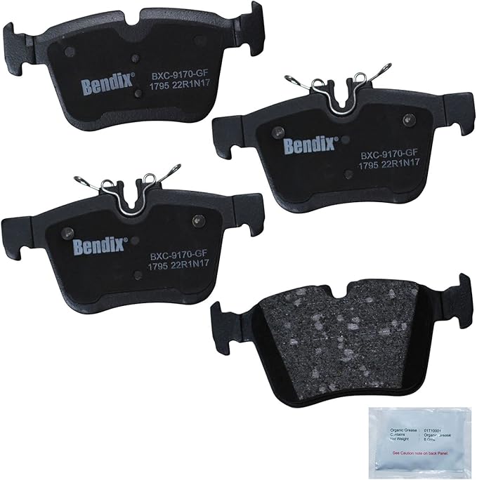 Bendix Priority1 CFC1795 Ceramic Rear Brake Pads for Mercedes-Benz C180 2019-2015, C200 2020-2016, C250 2018-2016, C300 2021-2015, C350e 2018-2016, C400 2015