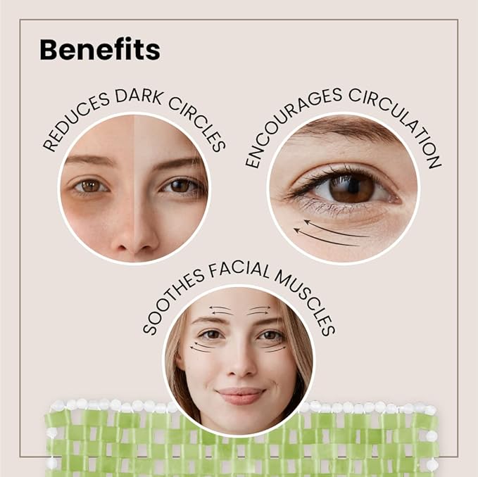 Lindo Jade Eye Mask - Facial Sleep Eye Mask, Handcrafted 100% Natural Jade Stone, Hot & Cold Therapy, Naturally Cooling, Soothing & Depuffing, Anti-Aging Skincare