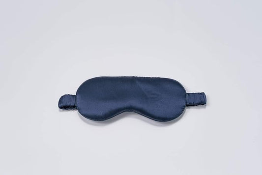 LUSSO 21mm 100% Pure Mulberry Silk Sleep Mask, 100% Silk Inside Out, Super Soft, Anti-Aging, Blue