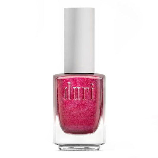 duri Nail Polish, 756 Big Ego, Hot Pink Glitter Shimmer Look, Full Coverage, Shiny Finish, Quick Drying, Lasting, 0.45 Fl Oz