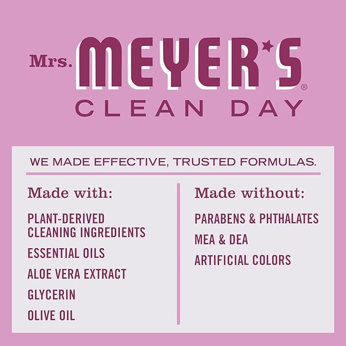 MRS. MEYER'S CLEAN DAY Hand Soap, Made with Essential Oils, Biodegradable Formula, Peony, 12.5 fl. oz (Pack of 6)