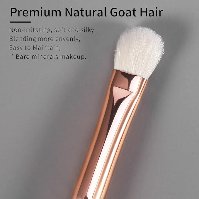 Natural Goat Hair Eyeshadow Brush, Medium Smudge Eye Shadow Brush, Shader Eye Shadow Brush, Eye Smudge Brush, Single Natural Hair Makeup Brush, Single Eyeshadow Brush Eyeshadow Blending Brush