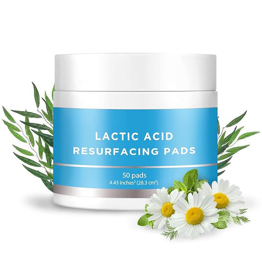 Pure Daily Care Lactic Acid Resurfacing Pads - Exfoliating Advanced Salicylic, Lactic, and Mandelic Acid