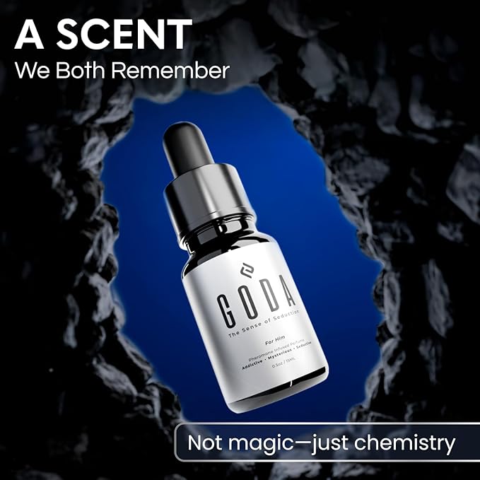 GODA Pheromone Cologne for Men Infused with Real Pheromones – Citrus and Lavender Scent – Alluring Fragrance for Confidence and Charisma – Perfume con Feromonas para Hombres – 15ml/0.50 fl oz