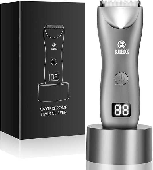 ENSSU Ball Trimmer/Shaver for Men, Electric Groin Hair Trimmer, Men Body Groomer for Pubic/Beard/Back, Waterproof Razor Hygiene Tool