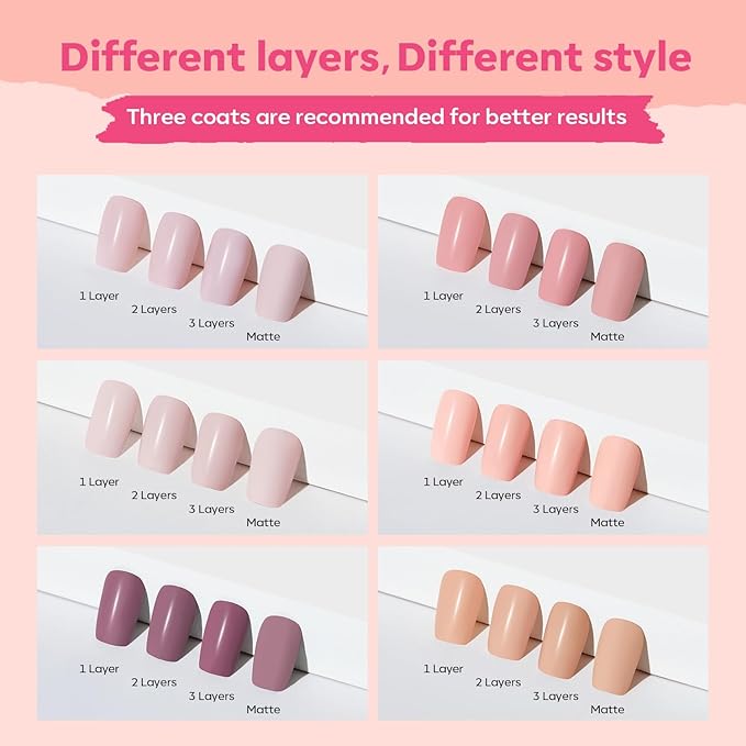 Modelones Nail Polish 6 Colors Neutral Nude Nail Polish Set Nude Pink Quick Dry Winter Mini Nail Polish Finger Nail Polish Bulk Manicure Diy Nail Art Home Salon Gift For Women Girl