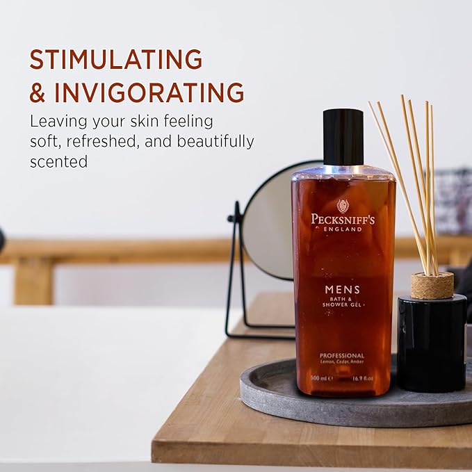 Pecksniff's Men's Luxurious Moisturizing Bath & Shower Gel | Professional Scent, Chypre Scented with Sparkling Citrus, Bergamot, Lemon & Mandarin | Mens Shower Gel | 500ml