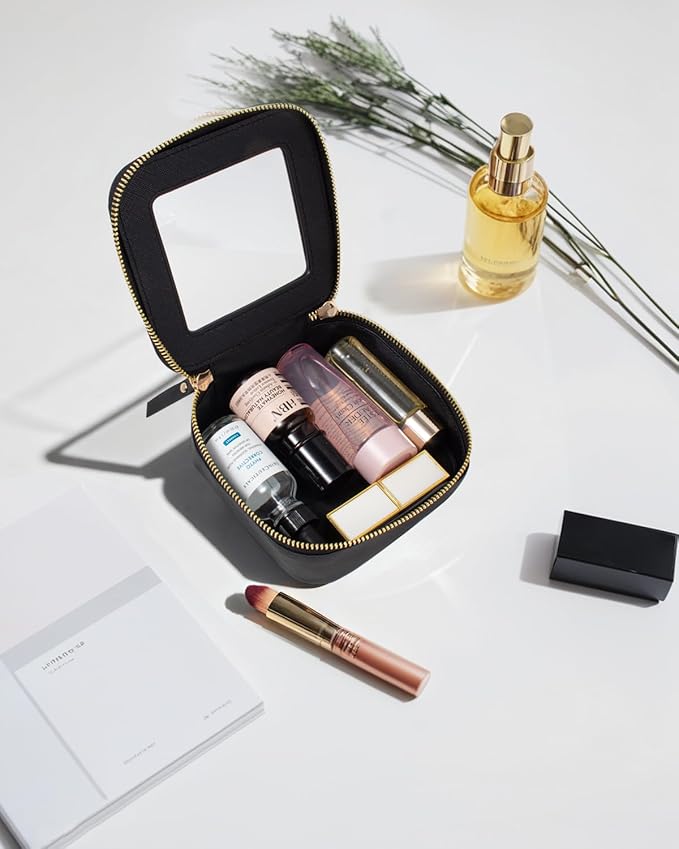 Clear Makeup Bag, Small Makeup Bag TSA Approved Toiletry Bag Cosmetic Travel Bag Cute Makeup Bag Organizer Makeup Case Pouch Car Essentials for Women Men